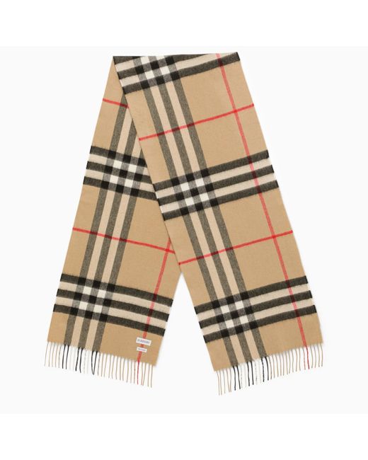 Burberry Natural Scarf With Check Motif