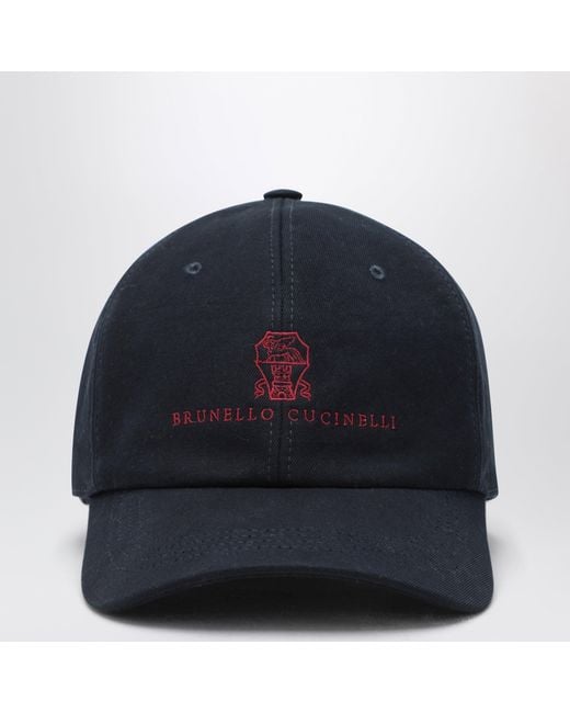 Brunello Cucinelli Blue Baseball Cap for men