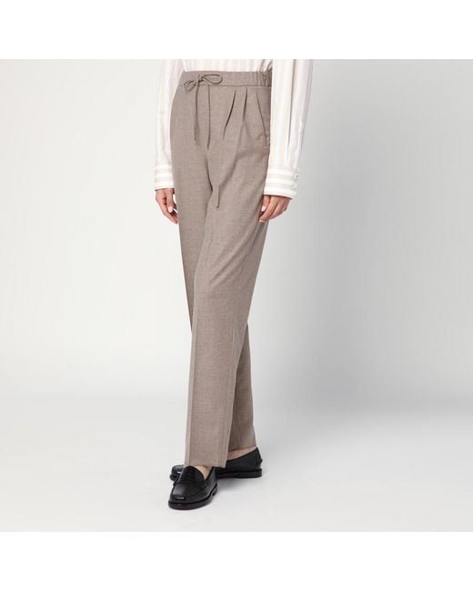 Max Mara Natural Dove Cashmere Trousers