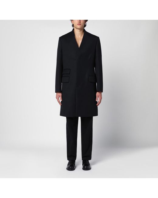 Maison Margiela Black Double-Breasted Wool Coat for men