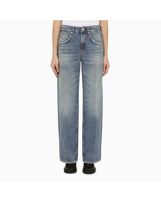 Department 5 Blue Straight Washed Effect Denim Jeans