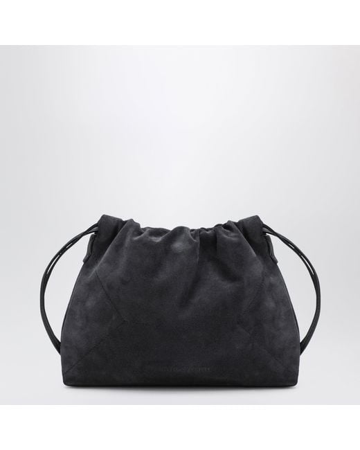 Brunello Cucinelli Black Bc Duo Pouch Midnight Suede Bag With Monile Detail