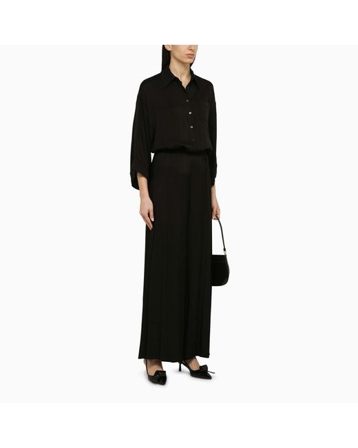FEDERICA TOSI Black Viscose Palazzo Trousers