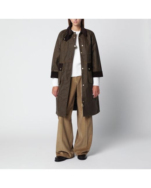 Barbour Green Long Waxed Cotton Jacket