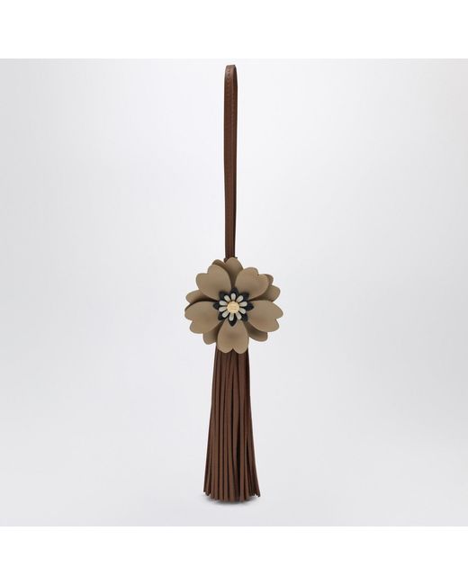 Miu Miu Metallic Cognac-Colored Nappa Trick With Flower Detail