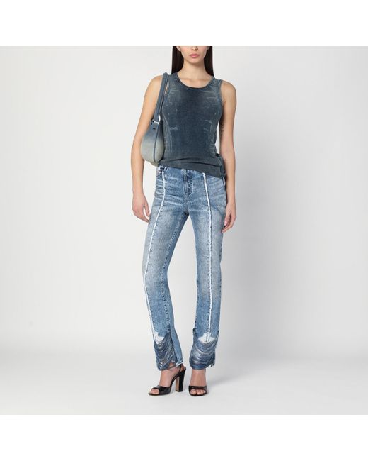 DIESEL Blue Top T-go Washed Effect