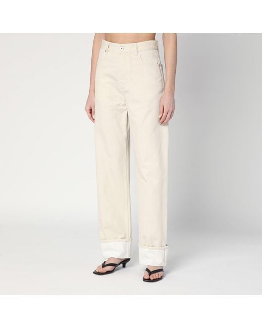 Bottega Veneta Natural Meringue Coloured Turned Up Jeans