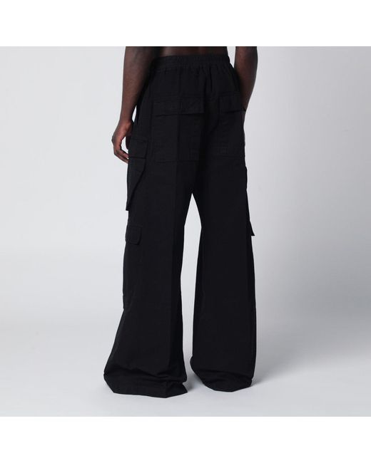 Rick Owens Black Double Cargo Jumbo Bela Trousers for men