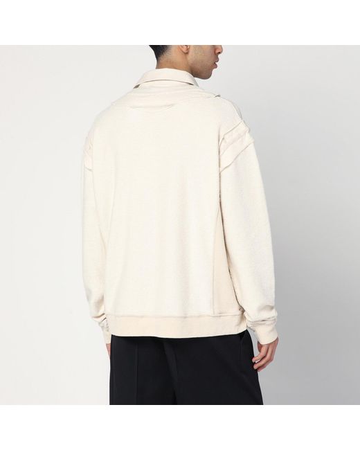 Maison Margiela White Distressed-effect Ecru Sweatshirt for men