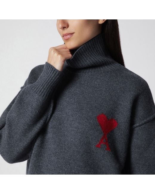 AMI Blue Ami De Coeur Sweater