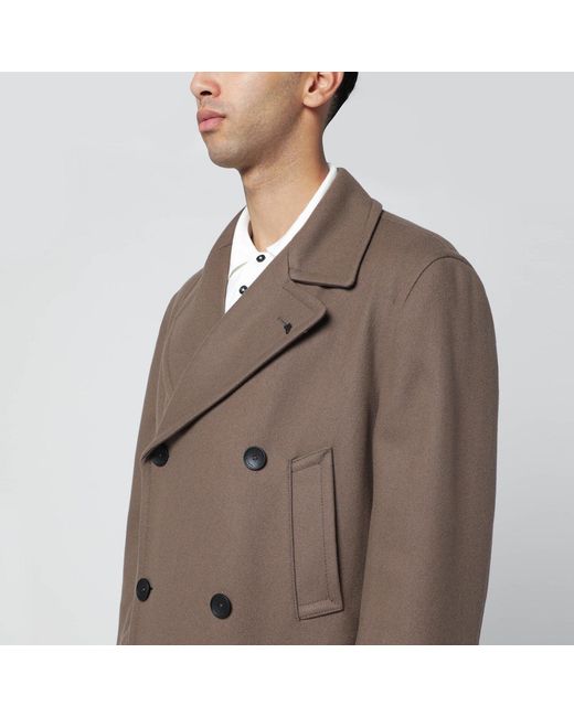 Tagliatore Brown Taupe Doublebreasted Woolblend Coat for men