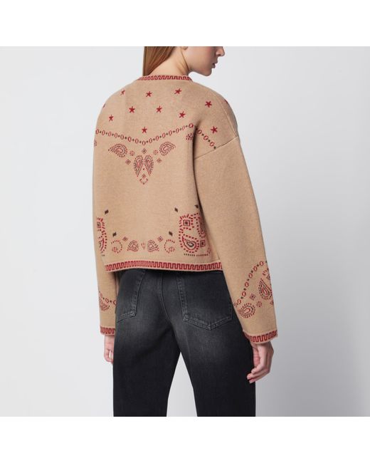 Alanui Natural Multicoloured Wool Jacquard Bandana Jacket