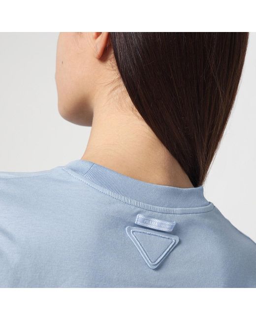Prada Blue Sweater With Elastic Hem