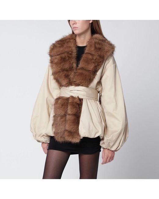 Veste Avec Col En Fausse Fourrure ROTATE BIRGER CHRISTENSEN en coloris Brown