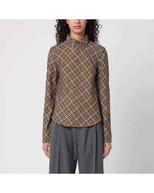 Burberry Brown Oxid-Coloured Check Cotton Shirt