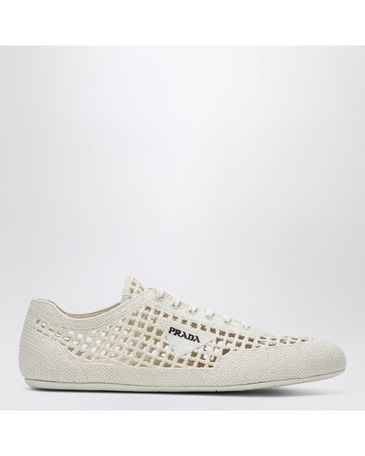 Prada White Collapse Sneakers