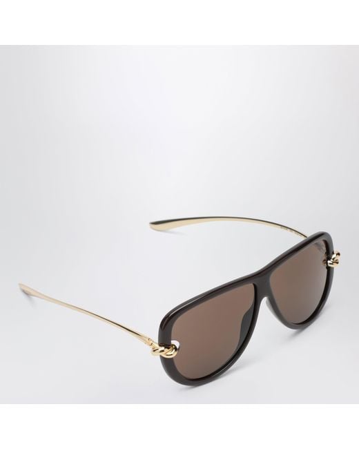 Bottega Veneta Brown Knot Aviator Sunglasses