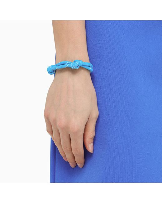 Miu Miu Blue Rope Bracelet With Logo