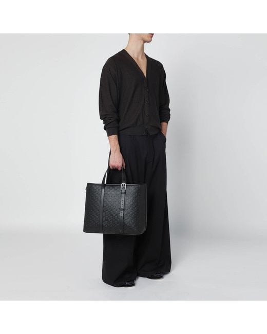 Gucci Black Large Gg Emblem Shopping Bag for men
