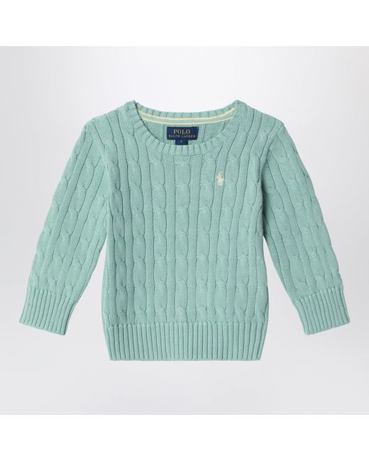 Polo Ralph Lauren Blue Celadon Cable Knit Cotton Jumper for men