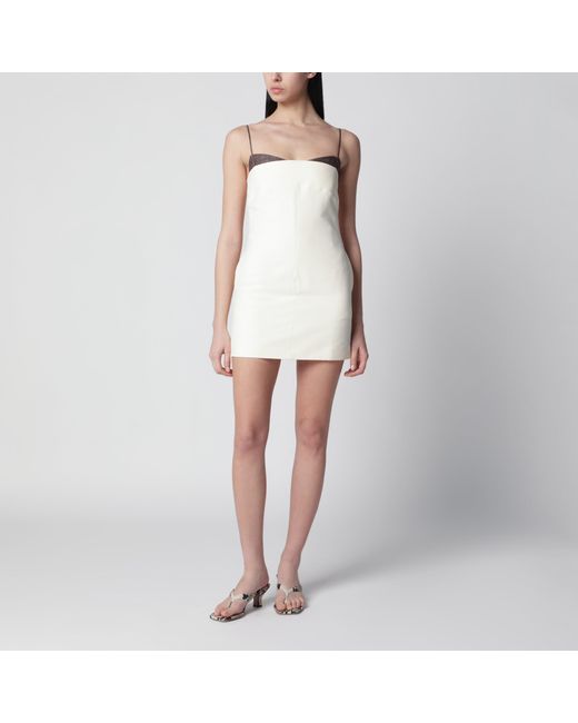 Entire studios White Cotton Mini Dress With Straps