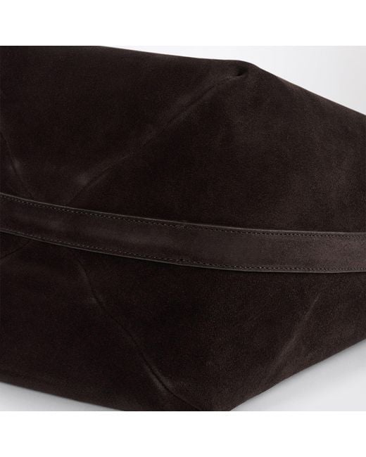 Totême Black Espresso Medium Suede Tote Bag