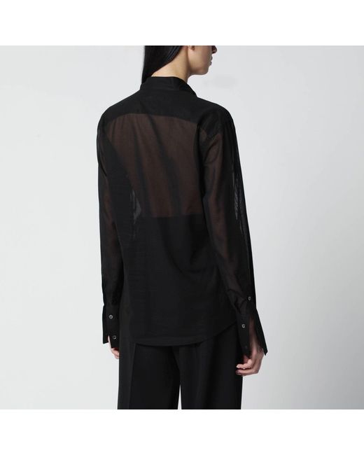 6397 Black Micro Pleated Shirt
