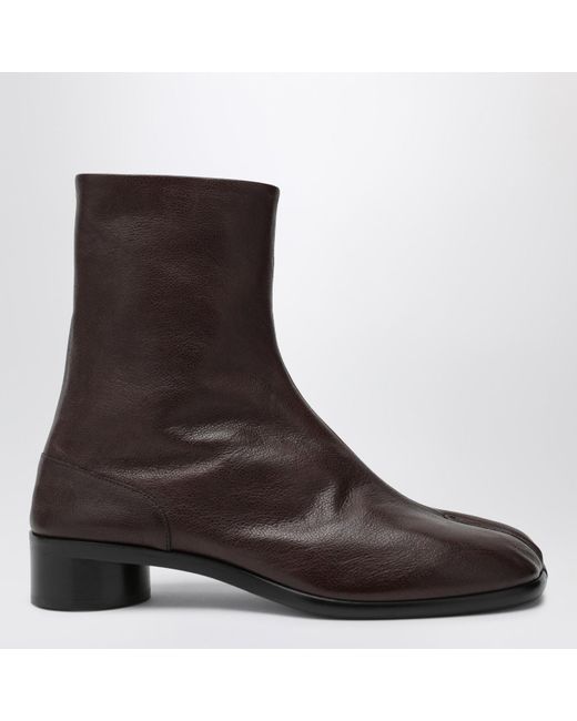 Maison Margiela Brown Leather Tabi Ankle Boots for men