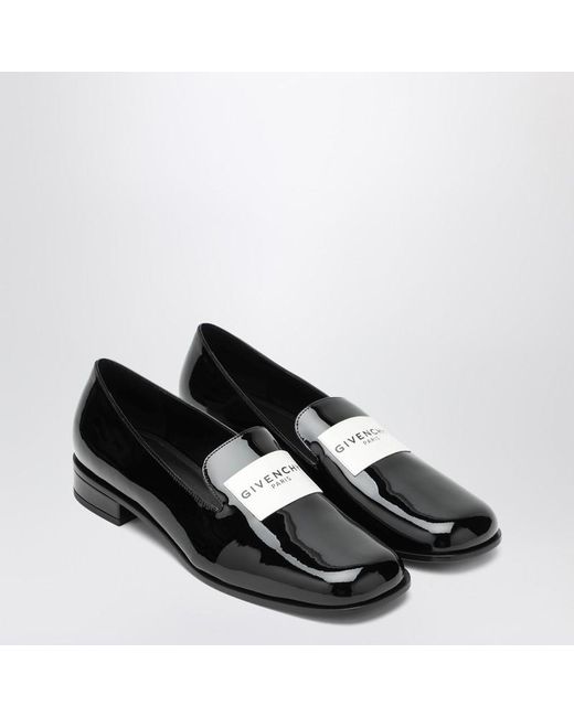 Givenchy Black Patent Leather Tuxedo Loafers