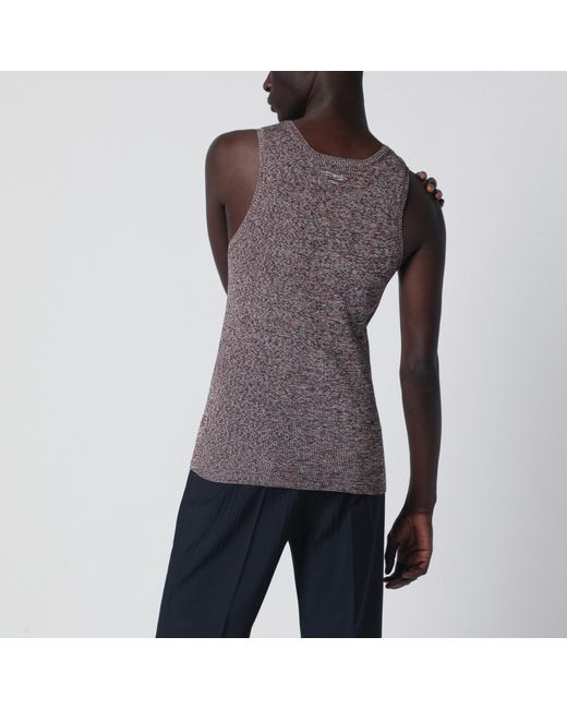 Prada Purple Ribbed Tank Top With/ Pattern for men