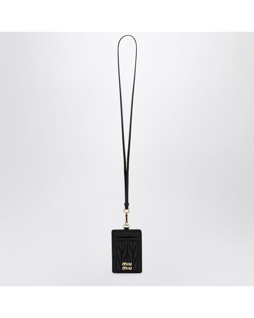Miu Miu White Nappa Leather Badge Holder
