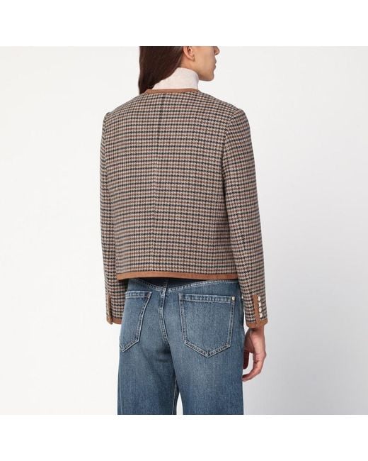 DUNST Brown Checked Tweed Jacket