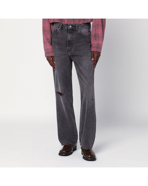 Our Legacy Gray Faded Effect Jeans With Rips for men