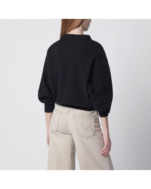 6397 Black Draped Sweatshirt