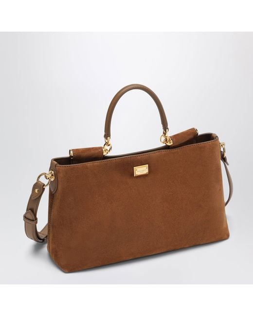 Dolce & Gabbana Brown Medium Vittoria Suede Bag