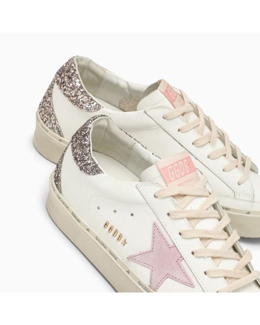 Sneaker hi-star bianca/rosa/glitter di Golden Goose Deluxe Brand in White