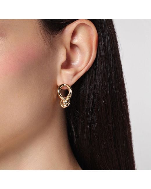 Bottega Veneta White Plated Sterling Knot Earrings