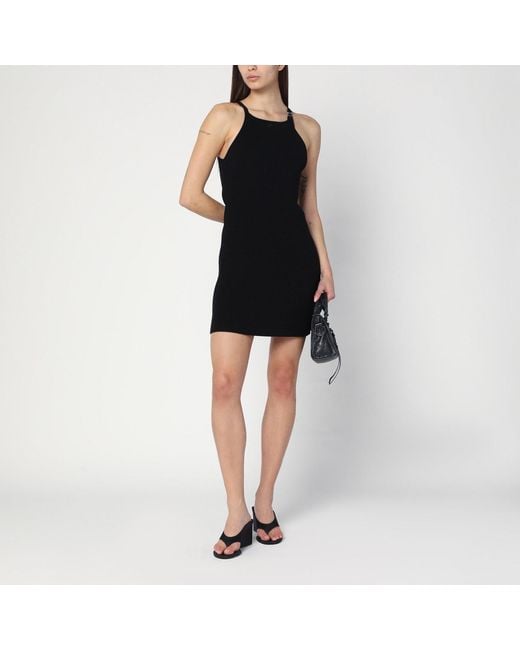 Courreges Black Ribbed Mini Dress