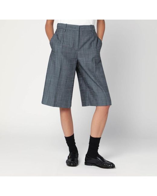 Bermuda in lana dark sky di Jil Sander in Blue