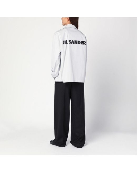 Jil Sander White Light Taffeta Jacket With Logo