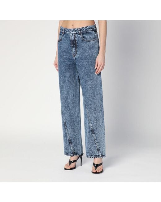 Alaïa Blue Twisted Stonewashed Denim Jeans