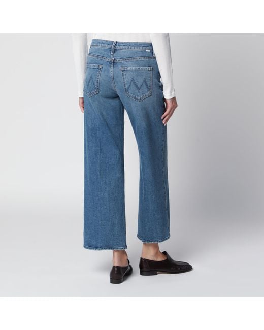 Mother Blue Mid Rise Maven Flood Jeans