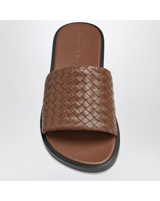 Bottega Veneta Brown Elio Woven Leather Mules for men
