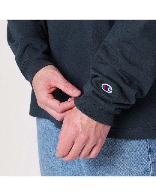 Champion Blue Long-Sleeved T-Shirt for men