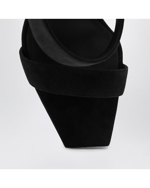 Alaïa Black Suede Wedge Sandals