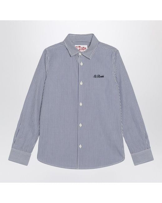 Mc2 Saint Barth Blue Striped Agnes Shirt With Snoopy Print for men