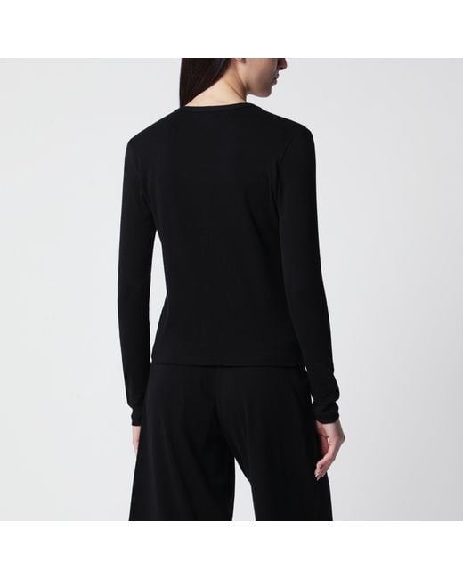 The Row Black Cotton Cardigan