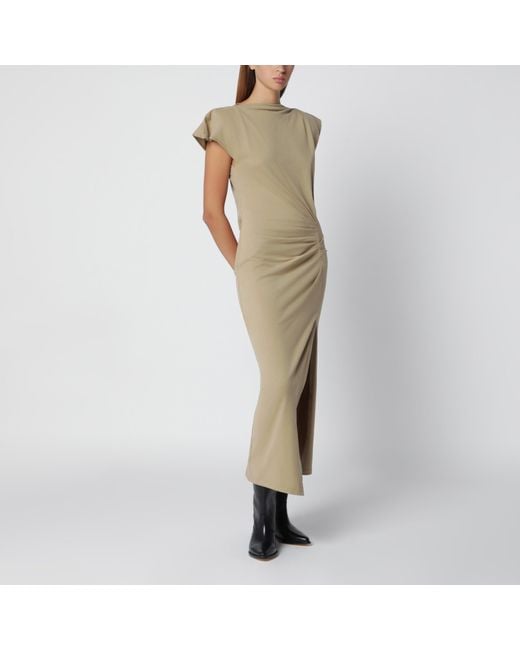 Isabel Marant Metallic Light Bronze Nadela Draped Jersey Dress