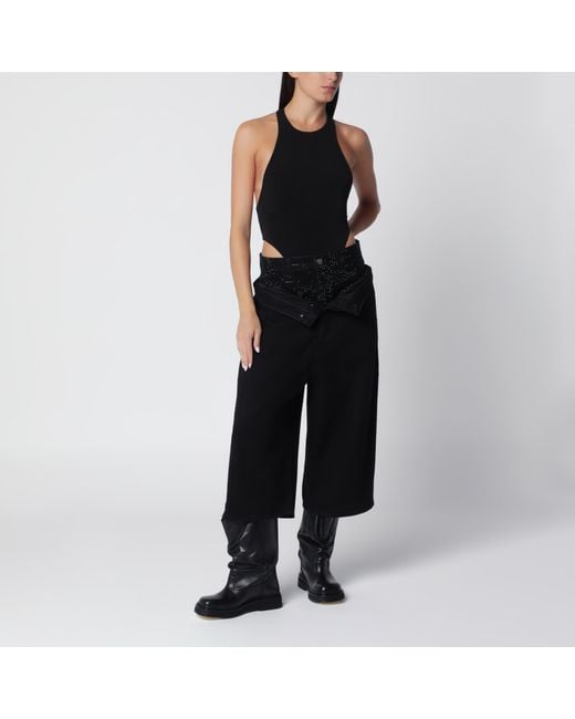 The Attico Black Wide-Leg Jeans