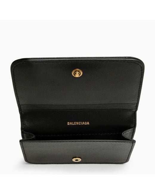 Balenciaga Monaco Black Leather Card Case With Logo